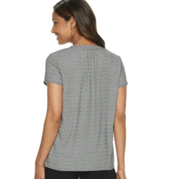 Women's Petite Dana Buchman Print Crepe Blouse - Picture 2 of 2